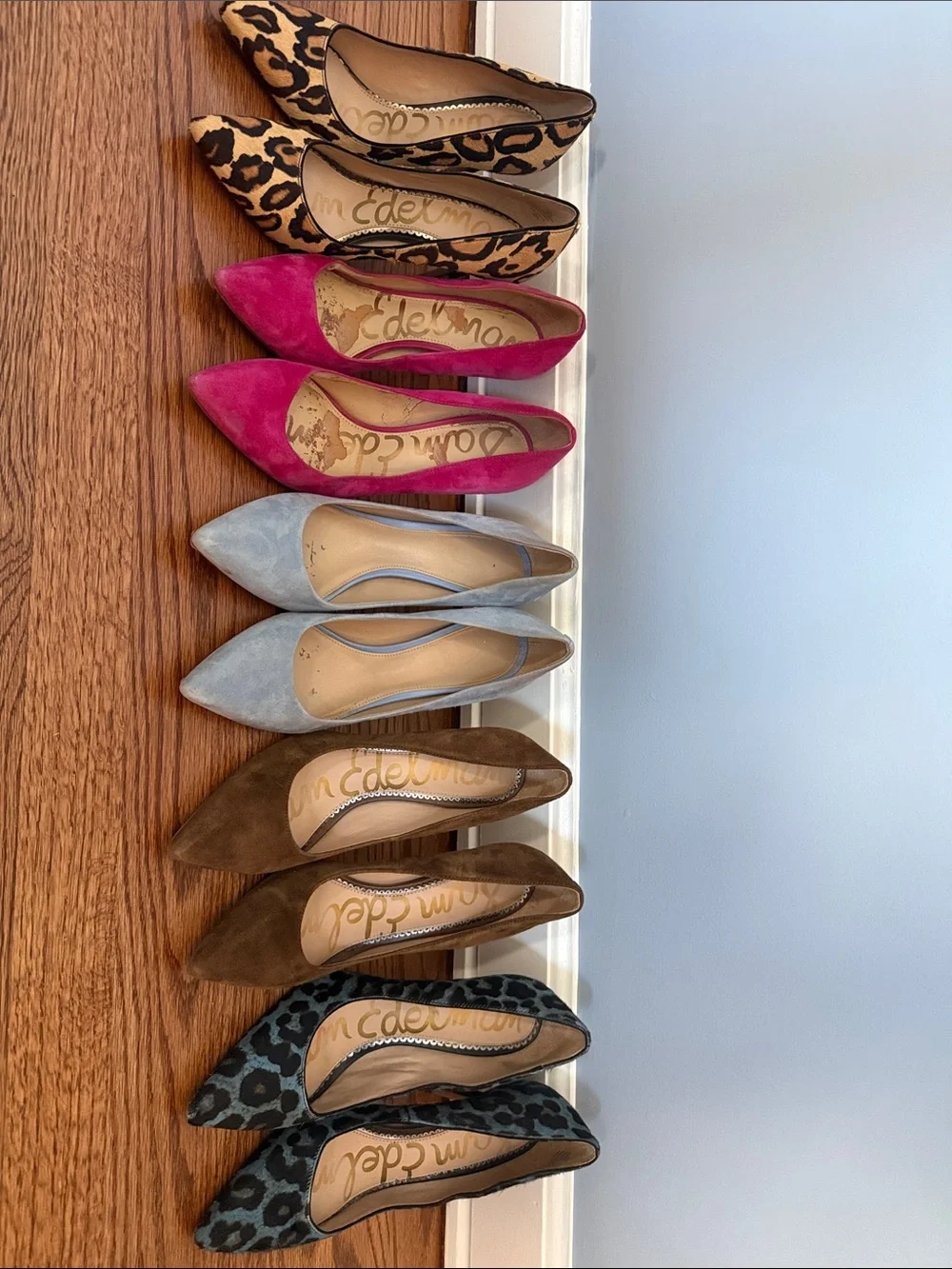 Sam Edelman Pointed Toe Pumps in Leopard, Hot Pink, Light Blue, Olive and Slate